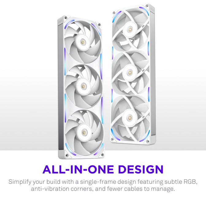 Ventilador NZXT F360x Perfomance RGB 120mm - Single-Frame Blancas - Triplo Ventilador 120mm (360mm) image number 15