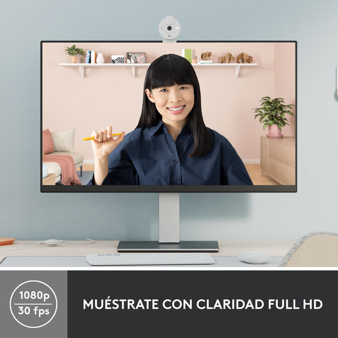 Webcam Logitech Brio 300 Full HD 1080p USB Type-C Blanca image number 6