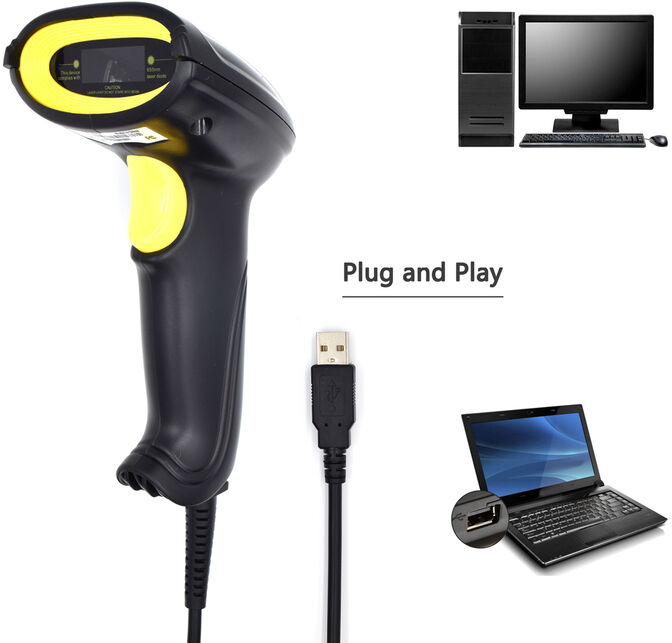 Lector C&oacute;digo Barras Ewent EW3400 USB Laser 1D c/ base image number 3