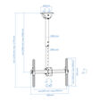 Soporte de Techo Tooq Tilt GiRat&oacute;nrio e Extens&iacute;vel 37" a 70" Max. 50kg Negro image number null