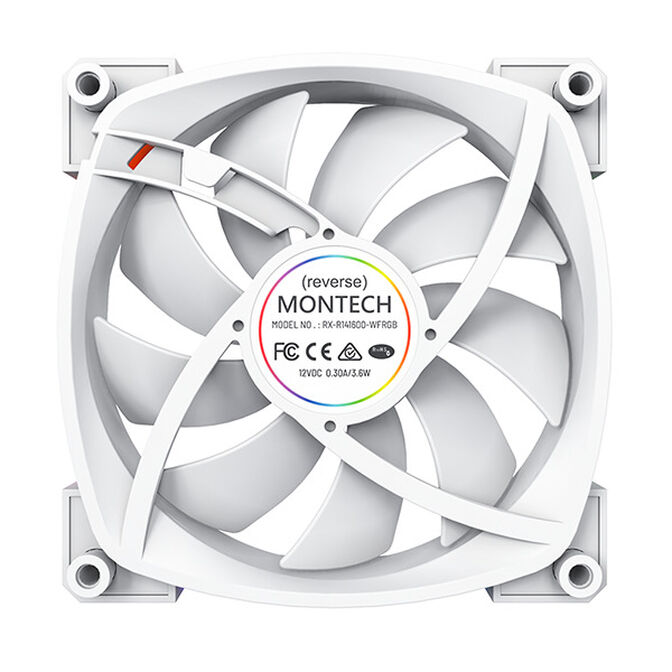 Ventilador Montech RX140 PWM ARGB PWM 140mm Blanco (Reversed Fan Blades) image number 4