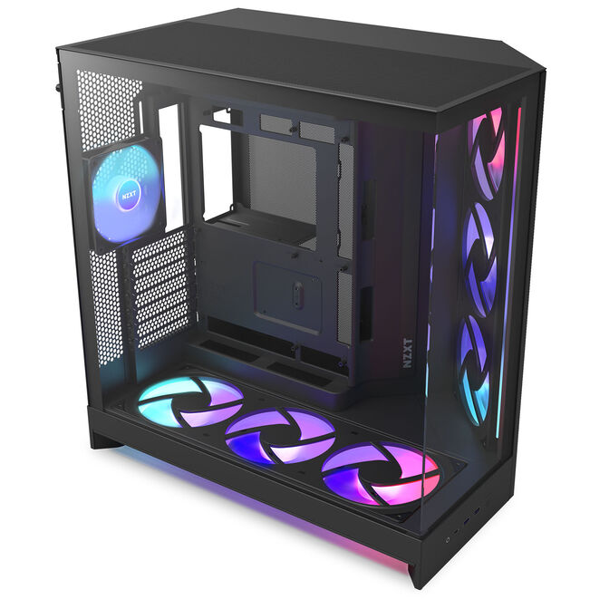 Torre E-ATX NZXT H9 Flow RGB+ Negra (2025) Cristal Templado image number 3
