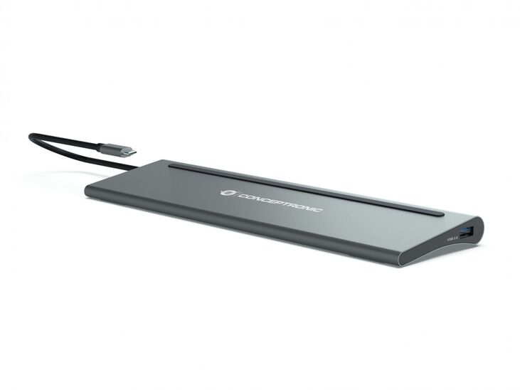 HUB USB Conceptronic 12-in-1 USB-C 3.2 > 2x USB3.0 + USB 2.0 + DP 4K + HDMI + Gigabit + Lt.Cartões + USB-C (PD100W) + USB-C + Áudio image number 2