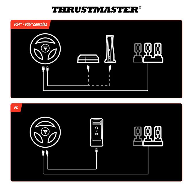 Volante + Pedales Thrustmaster T98-P Ferrari 296 GTB Edition PS5 / PS4 / PC image number 7
