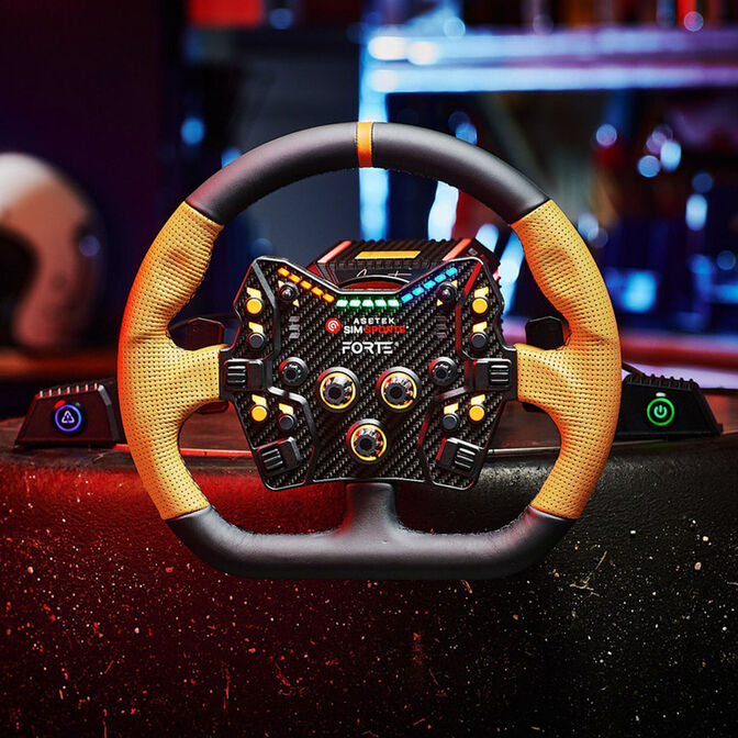 Asetek SimSports GT Rim - Closed D, Cuero Naranja image number 3