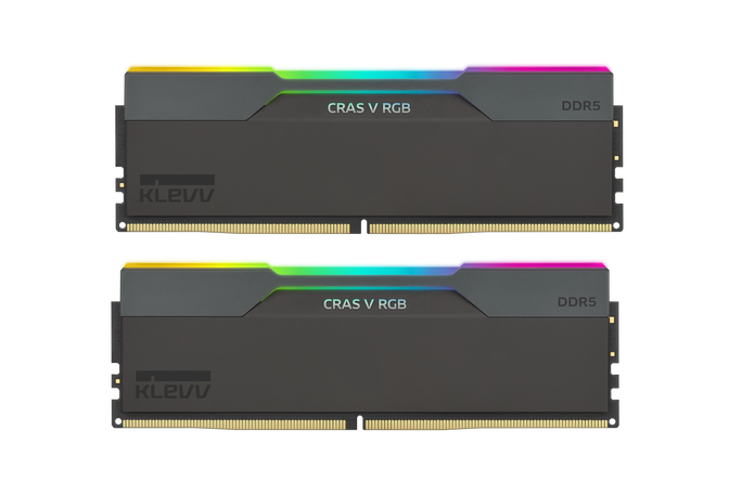 KLEVV Kit 32GB (2 x 16GB) DDR5 CRAS V 6400MHz CL30 RGB Obsidian Black (Intel XMP/AMD Expo) image number 0