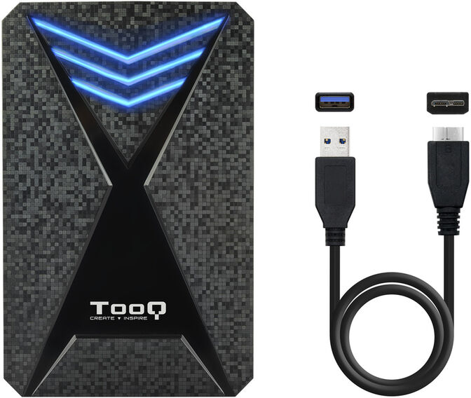 Caja Externa HDD Gaming Tooq 2.5" SATA (9,5mm) - USB 3.0 / 3.1 Gen 1 Negro LED Azul image number 2