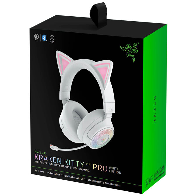 Auriculares Razer Kraken Kitty V3 Pro Wireless/Bluetooth Blanco image number 6