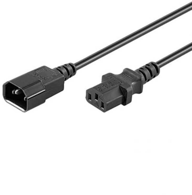 Cable Prolongador de Alimentación Ewent EC1915 VDE C14-C13 Macho/Hemea 5m Negro image number 1