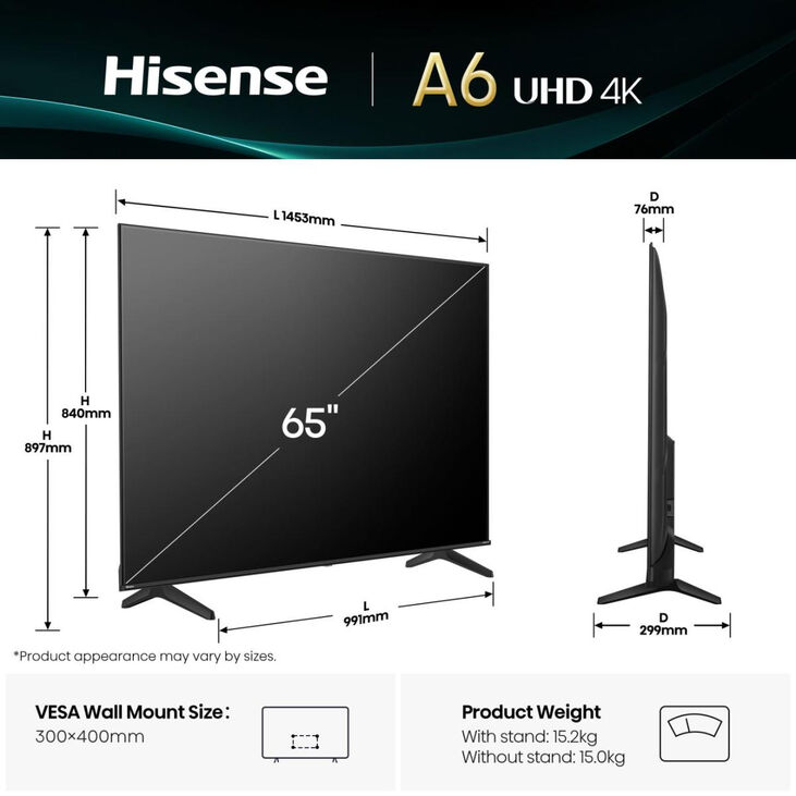 Televisor Hisense 65A6Q 65" LED UltraHD 4K VIDAA image number 1