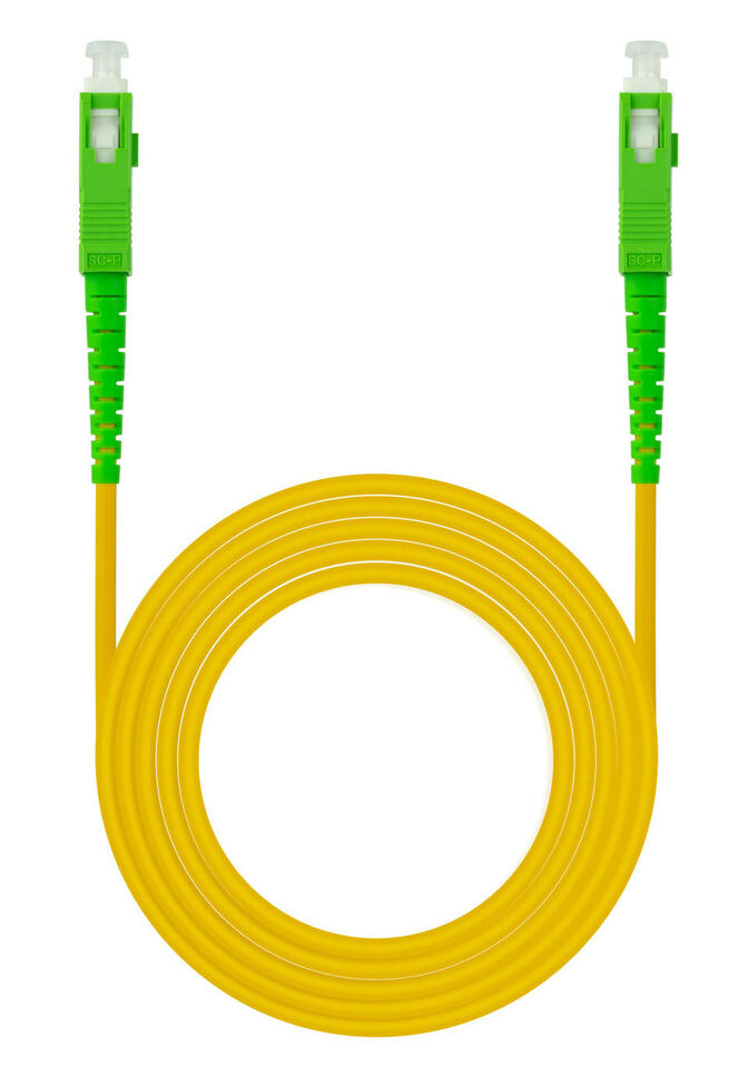 Cable de Fibra &Oacute;ptica NanoCable SC/APC-SC/APC Monomodo Simplex LSZH 15 M Amarillo image number 0