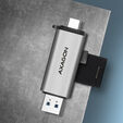Lector de tarjetas AXAGON CRE-SAC External USB 3.2 Gen1 Type-C+Type-A 2-slot SD/microSD image number null