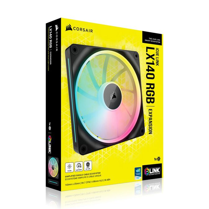 Ventilador Corsair iCUE Link LX140 RGB PWM Negro 140mm image number 6