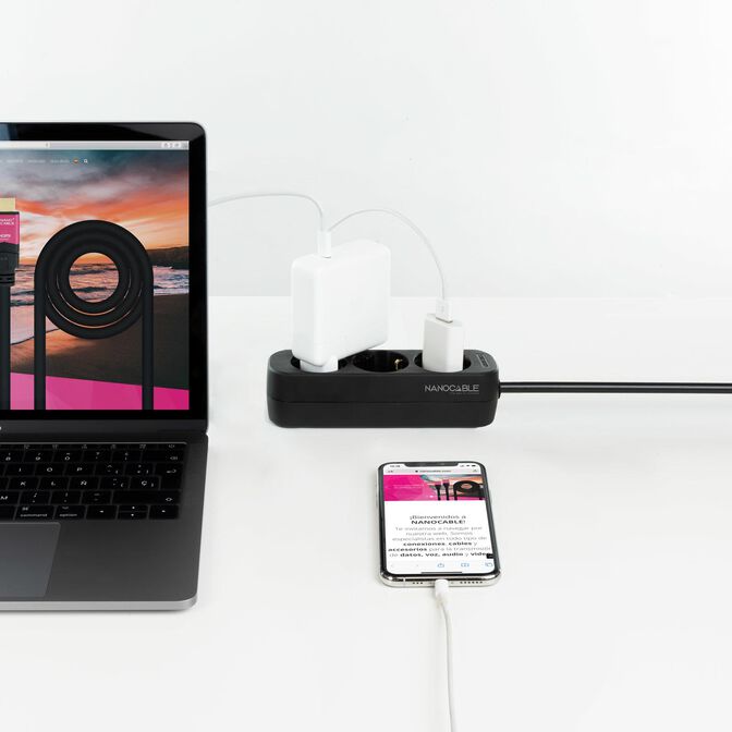 Regleta Nanocable 3 Tomas 1.4 M Negro image number 3