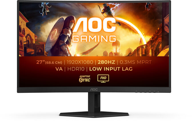 Monitor Curvo AOC Gaming 27" C27G4ZXE Fast VA FHD 280Hz 0.3ms image number 0
