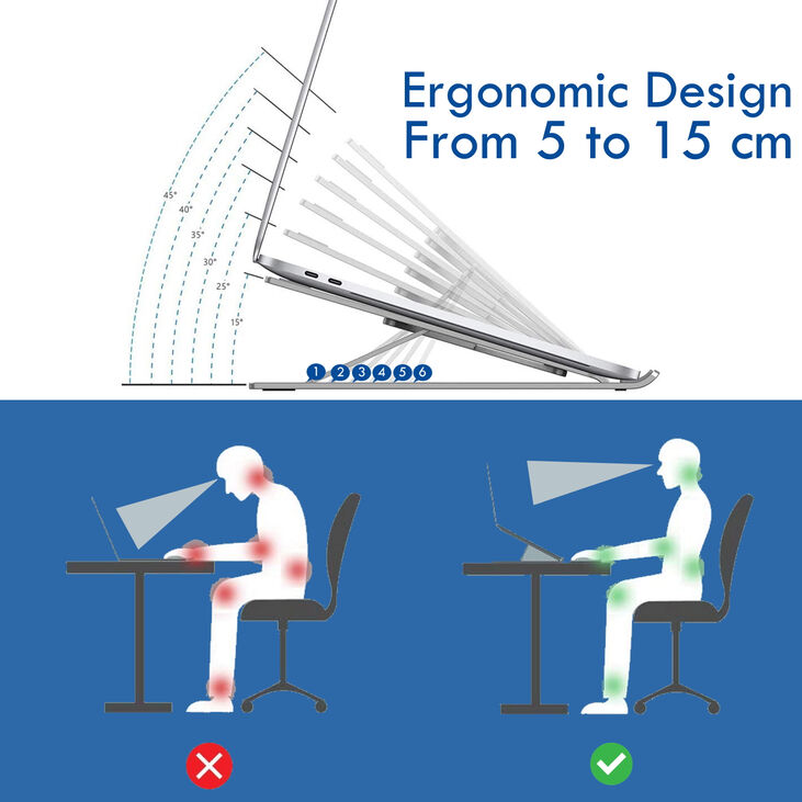 Soporte Ewent EW1266 Aluminum Folding Laptop Stand Gris image number 3