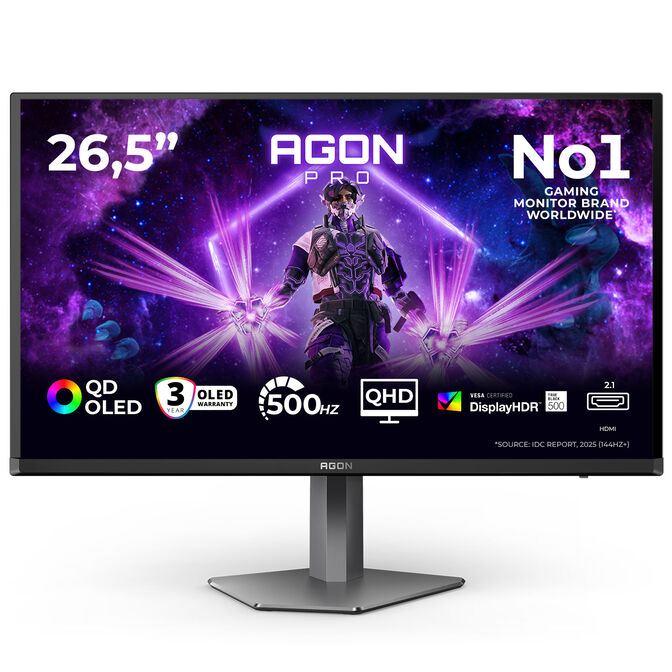 Monitor AGON by AOC PRO 27" AG276QKD2 QD-OLED QHD 500Hz 0.03ms Adaptive Sync HDR500 image number 0