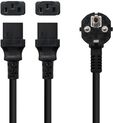 Cable de Alimentaci&oacute;n Duplo CEE7/M > 2xC13/H 3 M Negro image number null