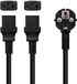 Cable de Alimentación Duplo CEE7/M > 2xC13/H 3 M Negro image number null
