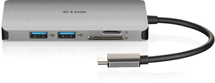 HUB USB D-Link USB-C Macho para 3 x USB 3.0 Tipo A Hemea + 1 x HDMI + Leitor Tarjetas (Micro SD + SD) + 1 x USB-C (até 100W) image number 1