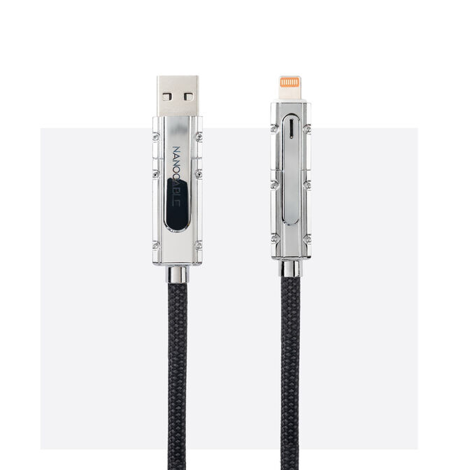 Cable USB 2.0 27W c/ LED Nanocable USB-C/USB-A/M > Lightning/USB-C/M 1 M image number 2