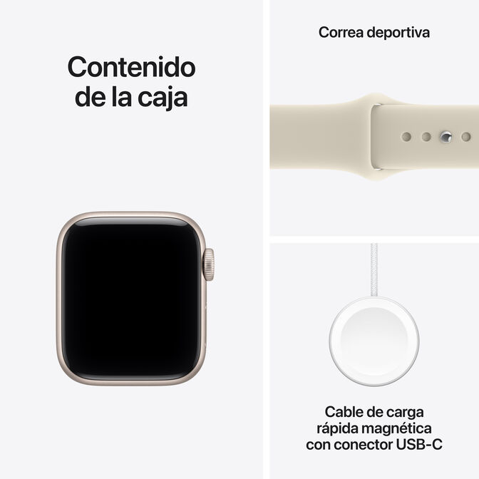 Smartwatch Apple Watch SE 3 GPS 40mm Starlight Aluminium Case with Sand Sport Band - S/M image number 6