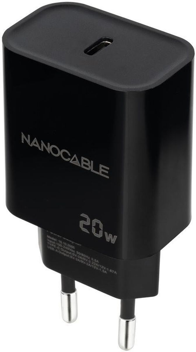 Cargador Nanocable USB-C PD 20W Negro image number 0