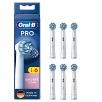 Recambios para Cepillo de Dientes El&eacute;ctrico Oral-B Pro Sensitive Clean Pack 6 Unidades Blanco