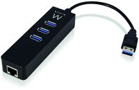 Hub USB Ewent 3 Portas USB 3.1 Gen 1 + 1 Porta RJ45 Gigabit