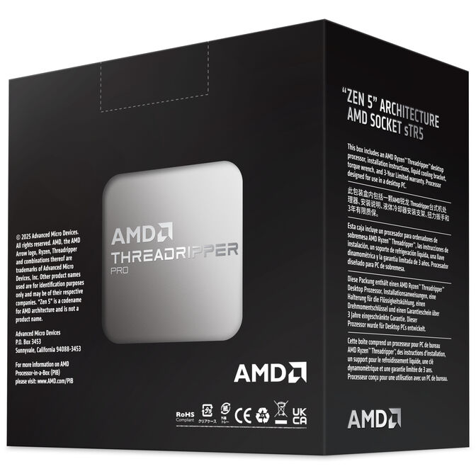 Procesador AMD Threadripper PRO 9985WX 128-Core (3.2GHz-5.4GHz) 320MB sTR5 TRX50 / WRX90 / Pro 695 image number 16