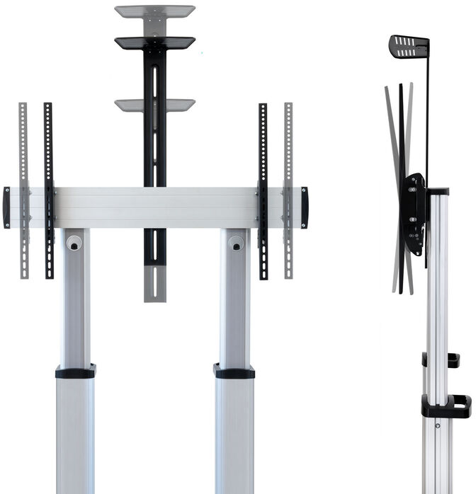 Soporte M&oacute;vel Tooq PARTENON 60" a 100" M&aacute;x. 100Kg Plata image number 2