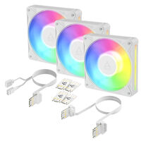 Ventilador Arctic P12 BioniX PWM ARGB 120mm (Pack 3) - Blanco
