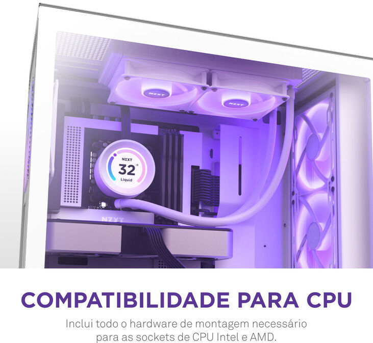 Kit de Refrigeración Líquida CPU NZXT Kraken Elite 280 RGB Blanco image number 10