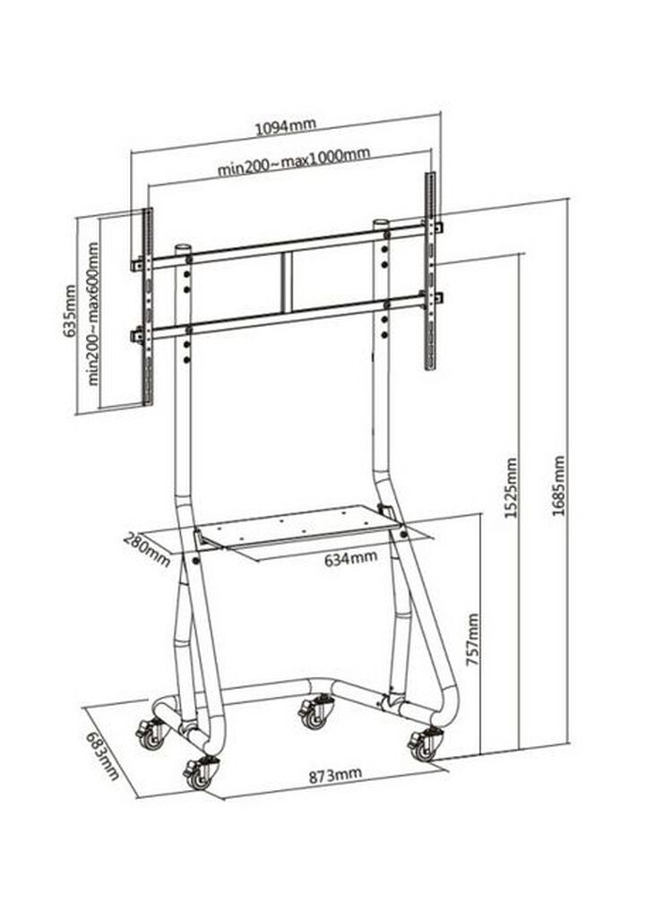Soporte Móvel Equip para TV 60" a 105" Máx. 100kg image number 5