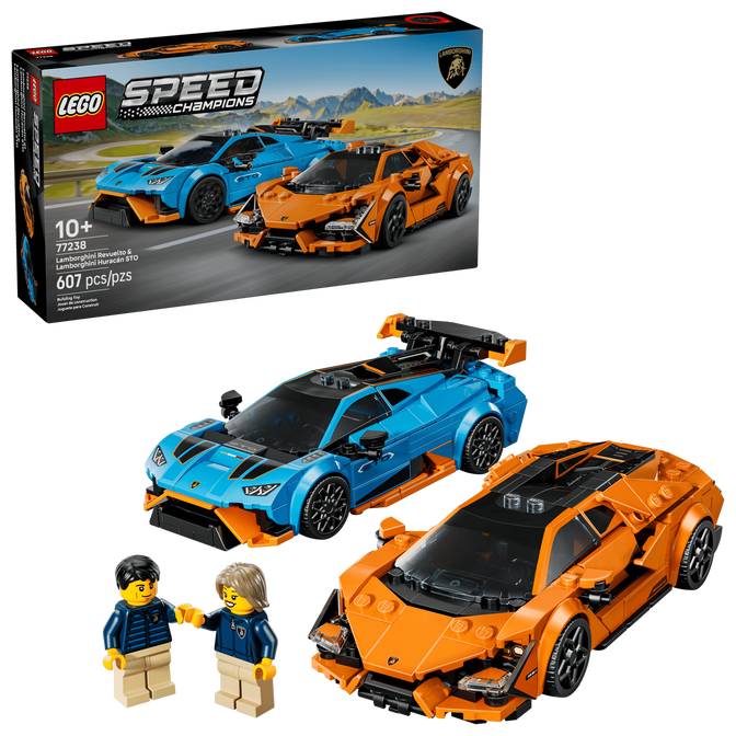 LEGO Speed Champions: Lamborghini Revuelto y Hurac&aacute;n STO, 607 Piezas (77238) image number 0