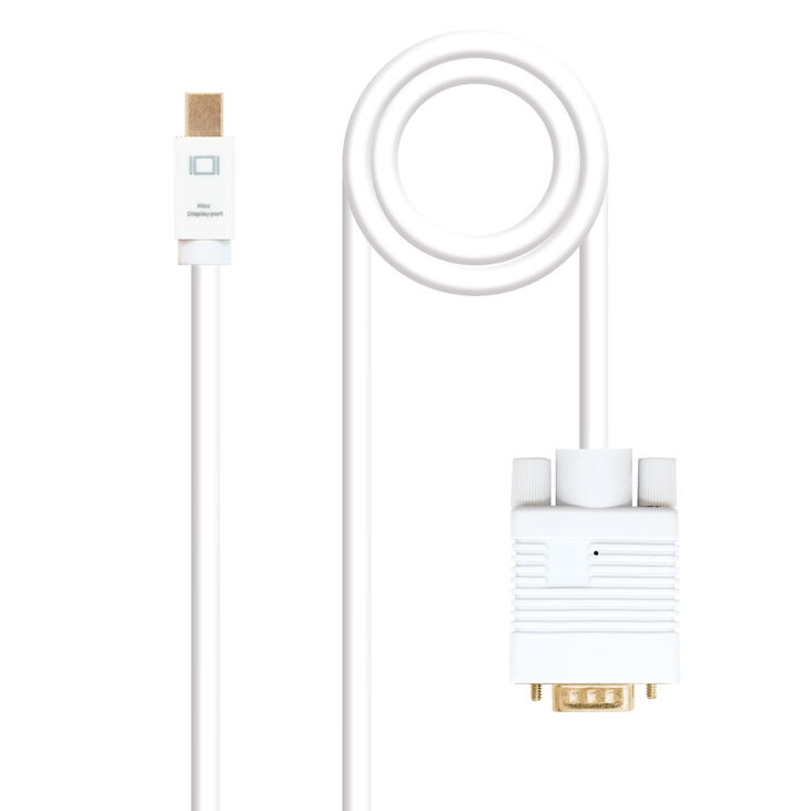 Cable Conversor NanoCable Mini DisplayPort/M para VGA/M 2 M Blanco image number 0