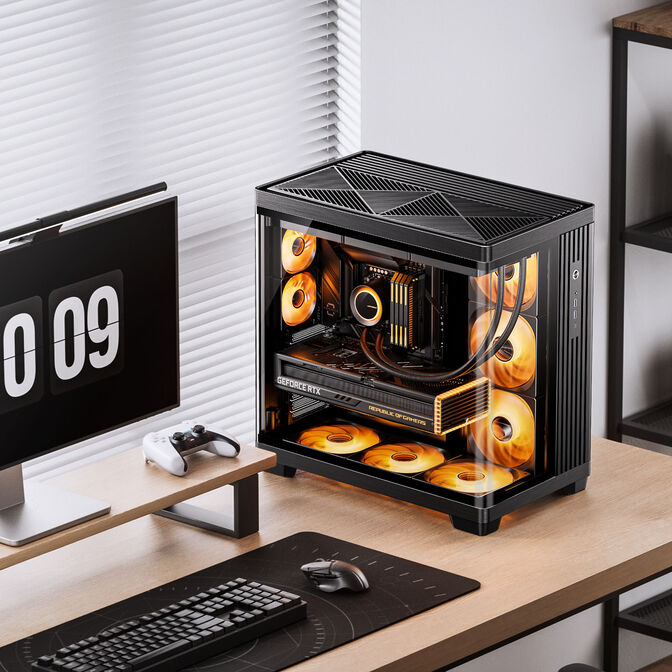 Caja ATX Jonsbo TK-4 Vidrio Tempelado Negro image number 1