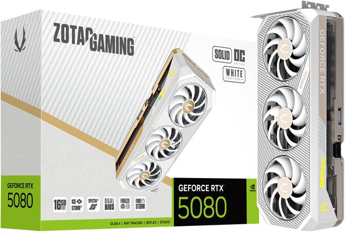 Tarjeta Gr&aacute;fica ZOTAC GeForce&reg; RTX 5080 Solid OC White 16GB GDDR7 DLSS4 image number 7