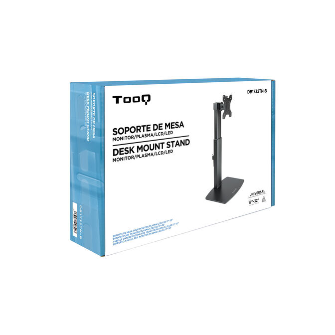 Soporte de Mesa Tabletop Tooq Tilt e Altura Ajustable 17" a 32" Max. 7kg Negro image number 16
