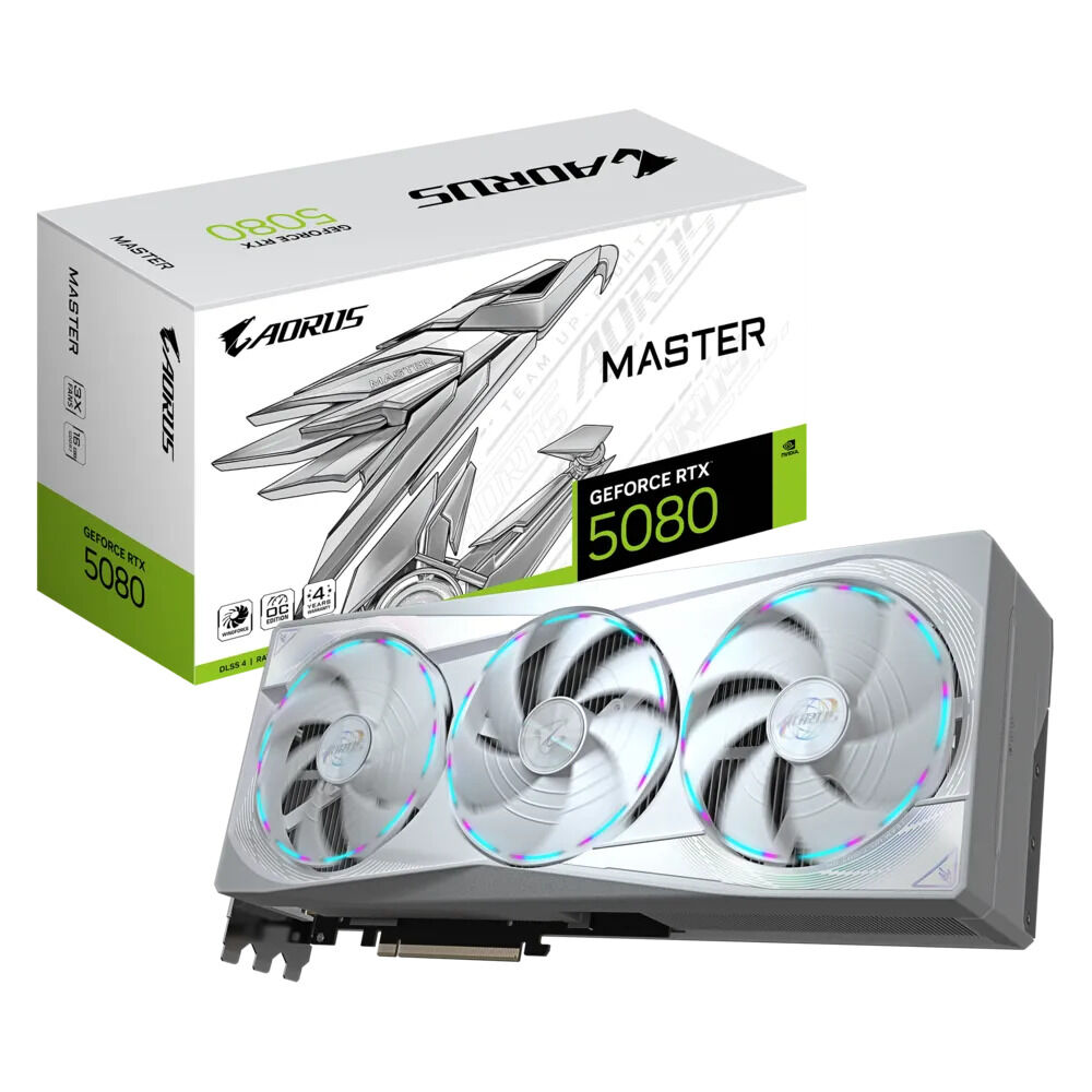 Tarjeta Gr&aacute;fica Gigabyte GeForce&reg; RTX 5080 Master Ice 16GB GDDR7 DLSS4