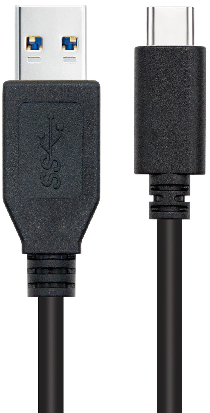 Cable USB 3.1 GEN2 10Gbps 3A Nanocable USB-C/M para USB-A/M 2 M Negro image number 1