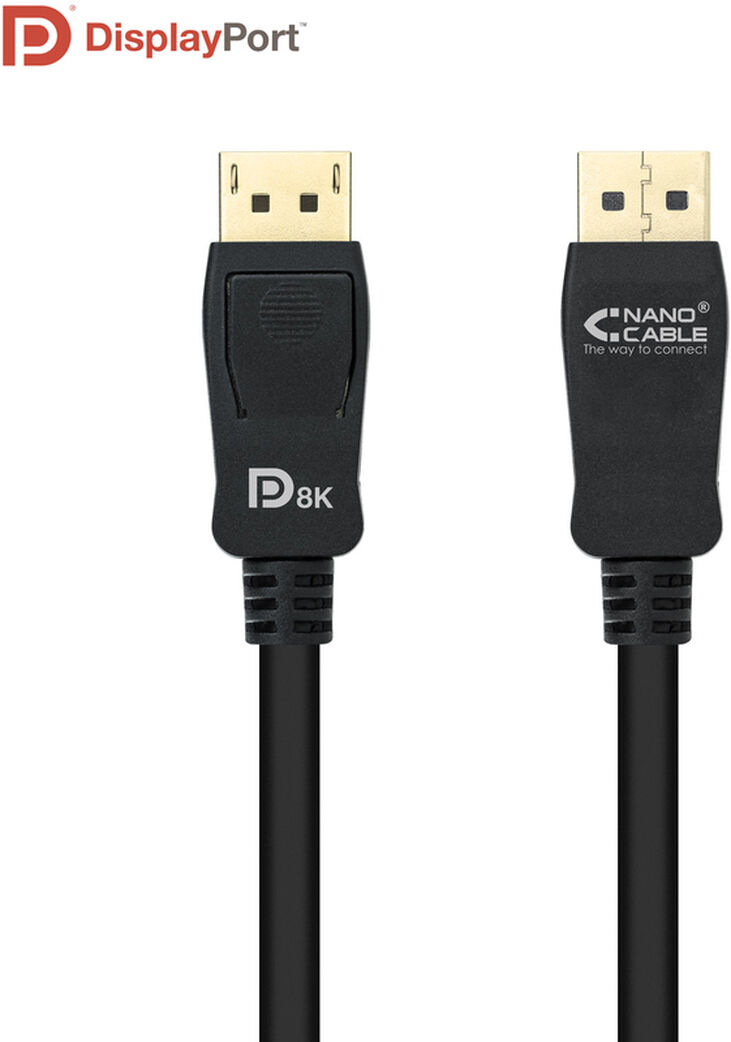 Cable DisplayPort 1.4 NanoCable DP M/M 3 M Certificado VESA image number 1