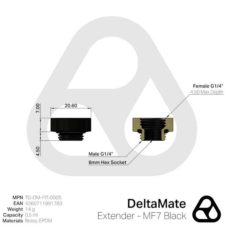 Thermal Grizzly DeltaMate Extender - MF7 Negro image number 2