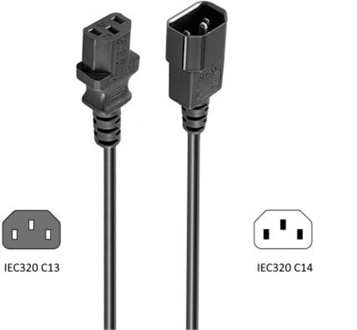 Cable Prolongador de Alimentación Ewent EC1915 VDE C14-C13 Macho/Hemea 5m Negro image number 2