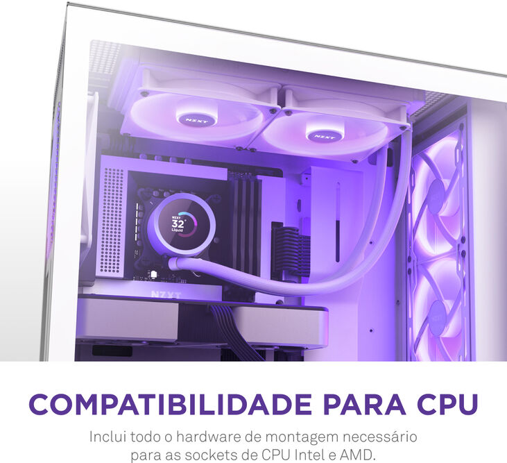 Kit de Refrigeración Líquida CPU NZXT Kraken 280 RGB Blanco image number 10