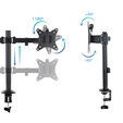 Soporte de Mesa Tooq Duplo 17" a 27" Max. 8kg/Monitor Negro image number null