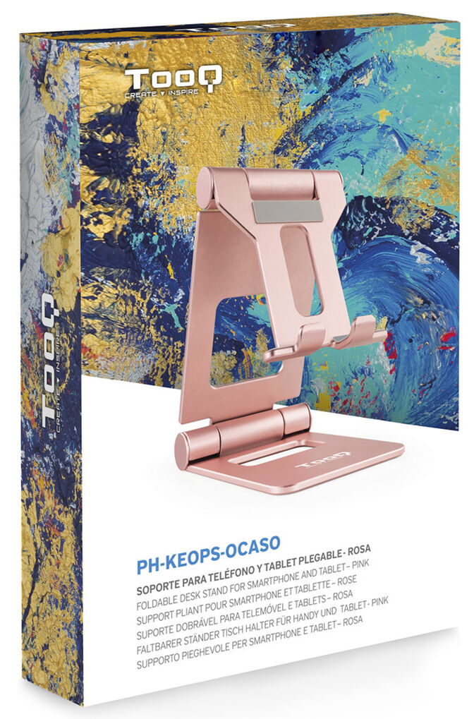 Soporte Mesa Tooq Ajustable p/ Smartphone/Tablet Max. 10" Rosa image number 6