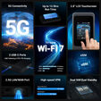 Router de Viagem GL.iNet GL-E5800 Mudi 7 Wireless E5800 Wi-Fi 7 5G Tri Band image number null