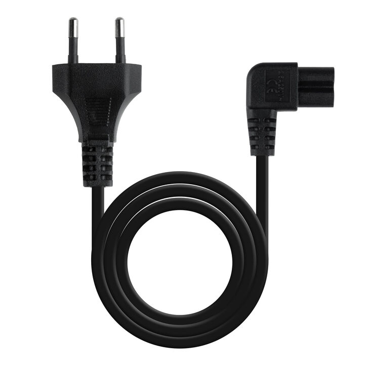 Cable de Alimentación 90º NanoCable CEE7/16/M-C7/H 1.8m Negro image number 0