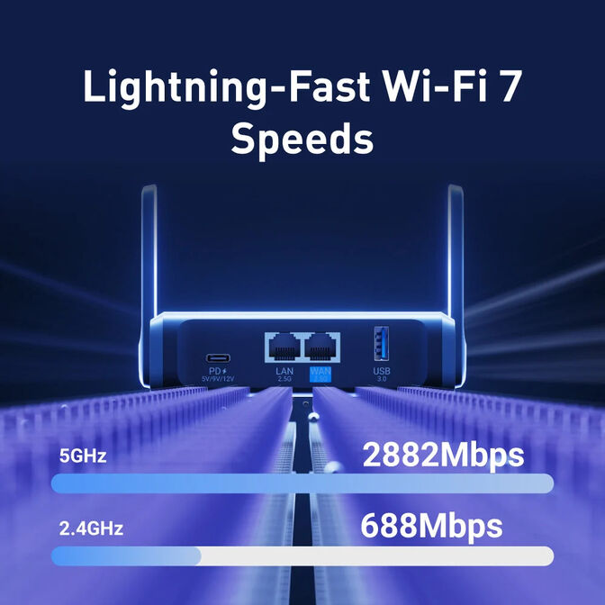 Router de Viagem GL.iNet GL-BE3600 Slate 7 Wireless BE3600 Wi-Fi 7 Dual Band image number 4